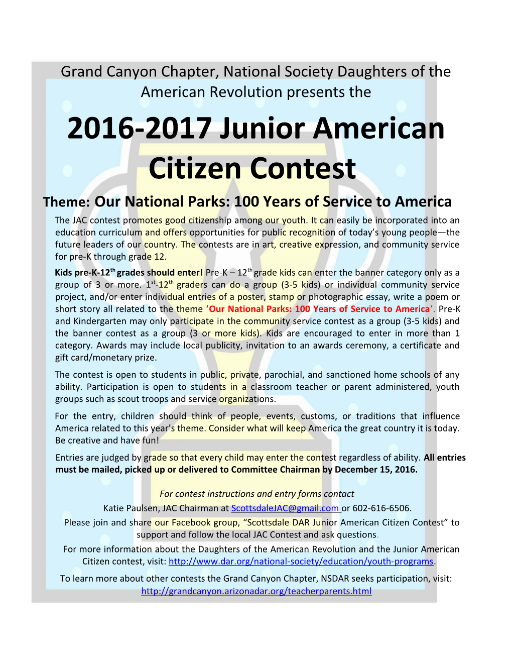 2016-2017 Junior American Citizen Contest