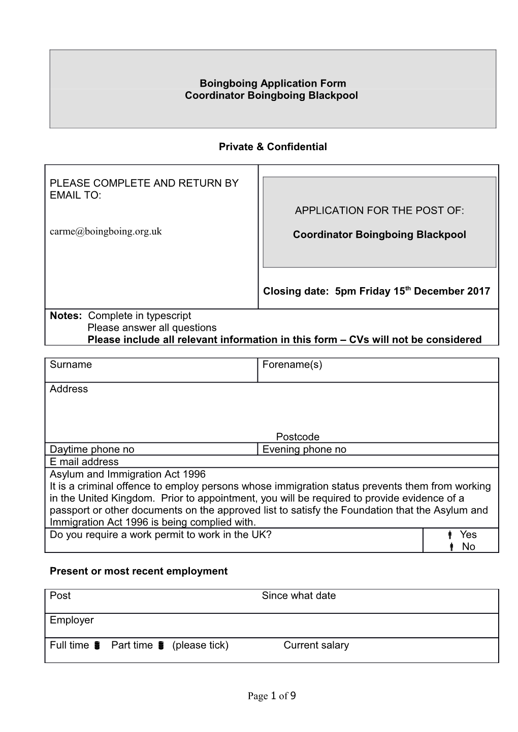 Boingboing Application Form