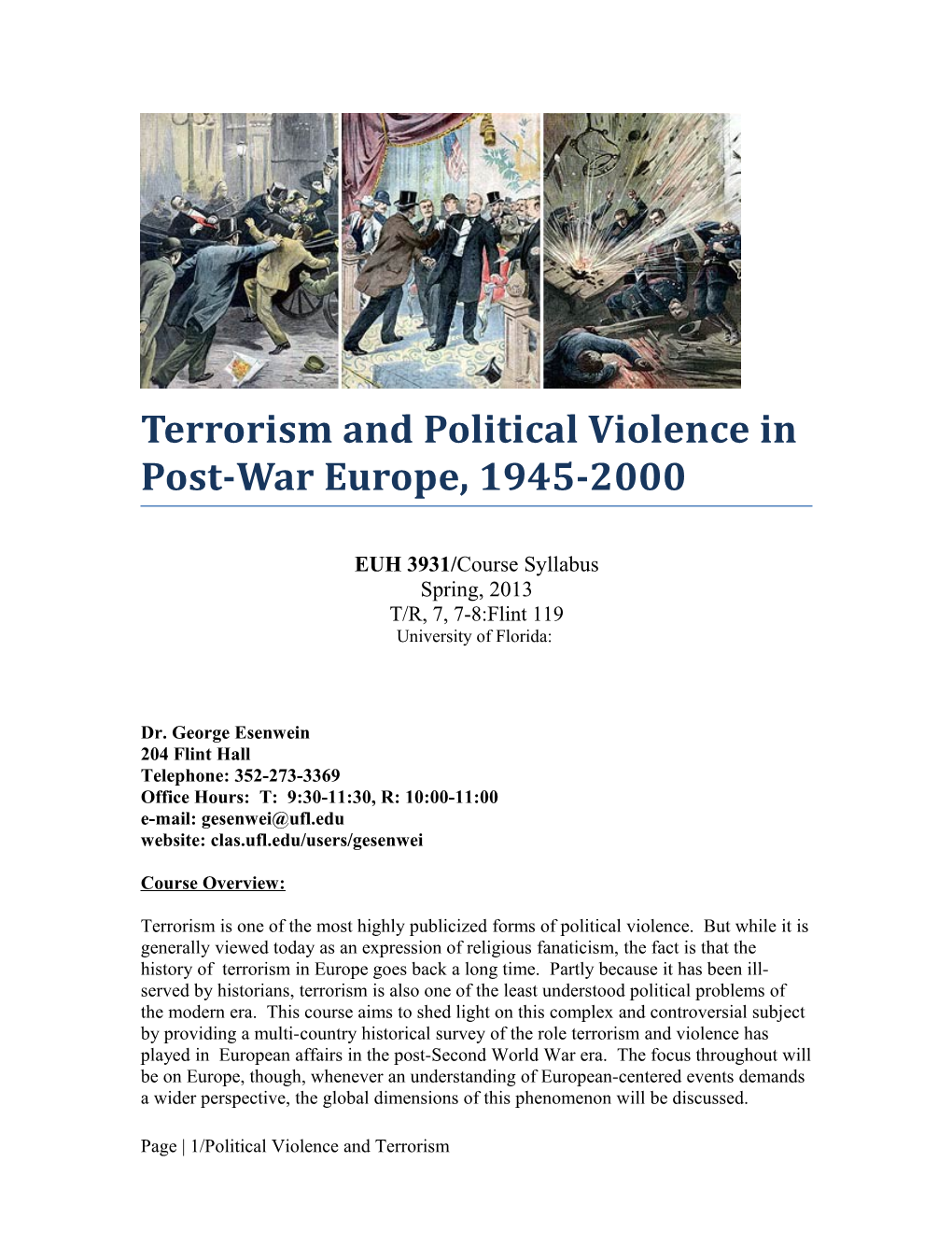 Terrorism and Political Violence in Post-War Europe, 1945-2000 s1