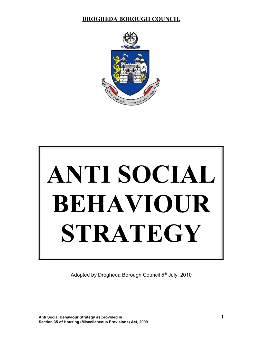 Anti Social Behaviour Strategy