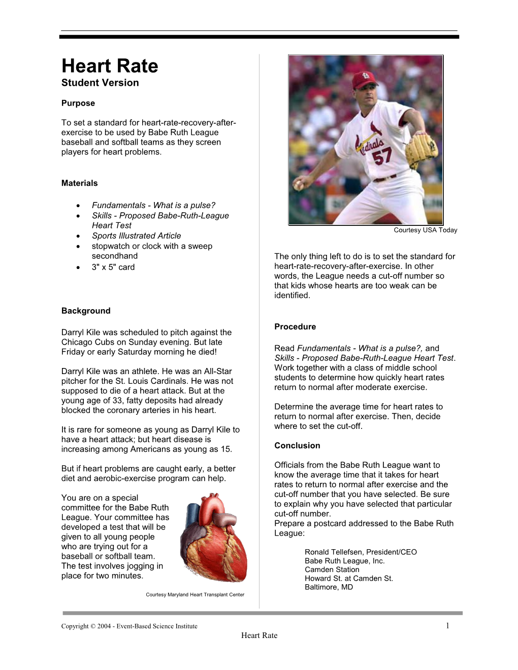 Skills - Proposed Babe-Ruth-League Heart Test