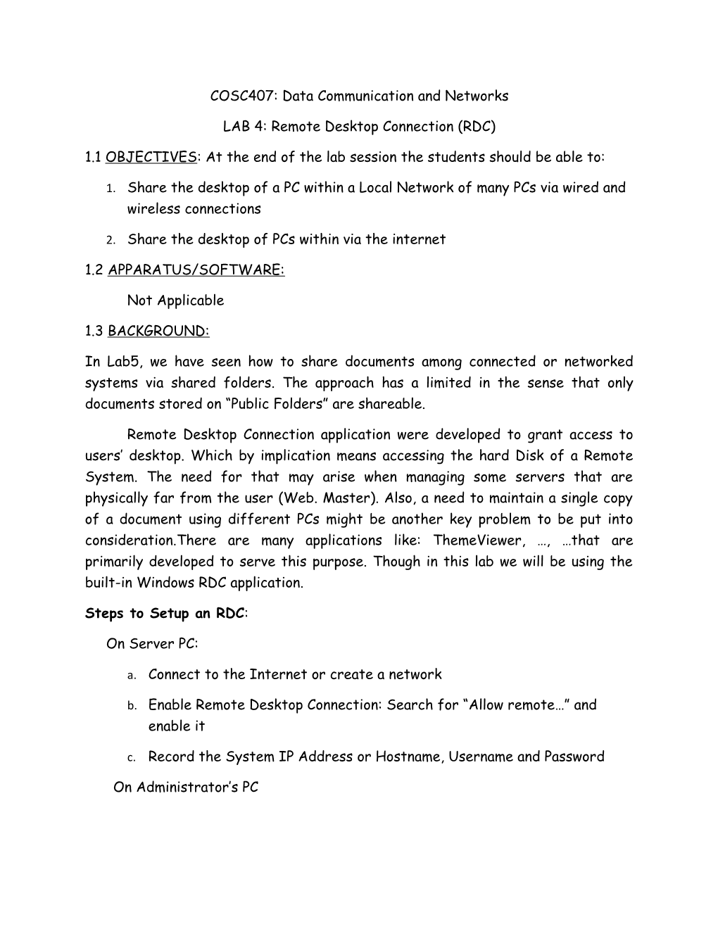 COSC407: Data Communication and Networks