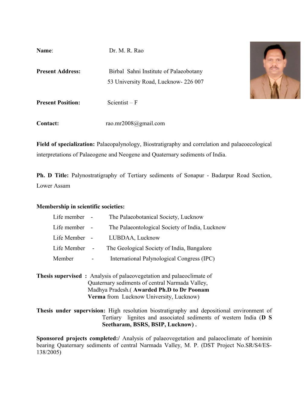 Present Address: Birbal Sahni Institute of Palaeobotany