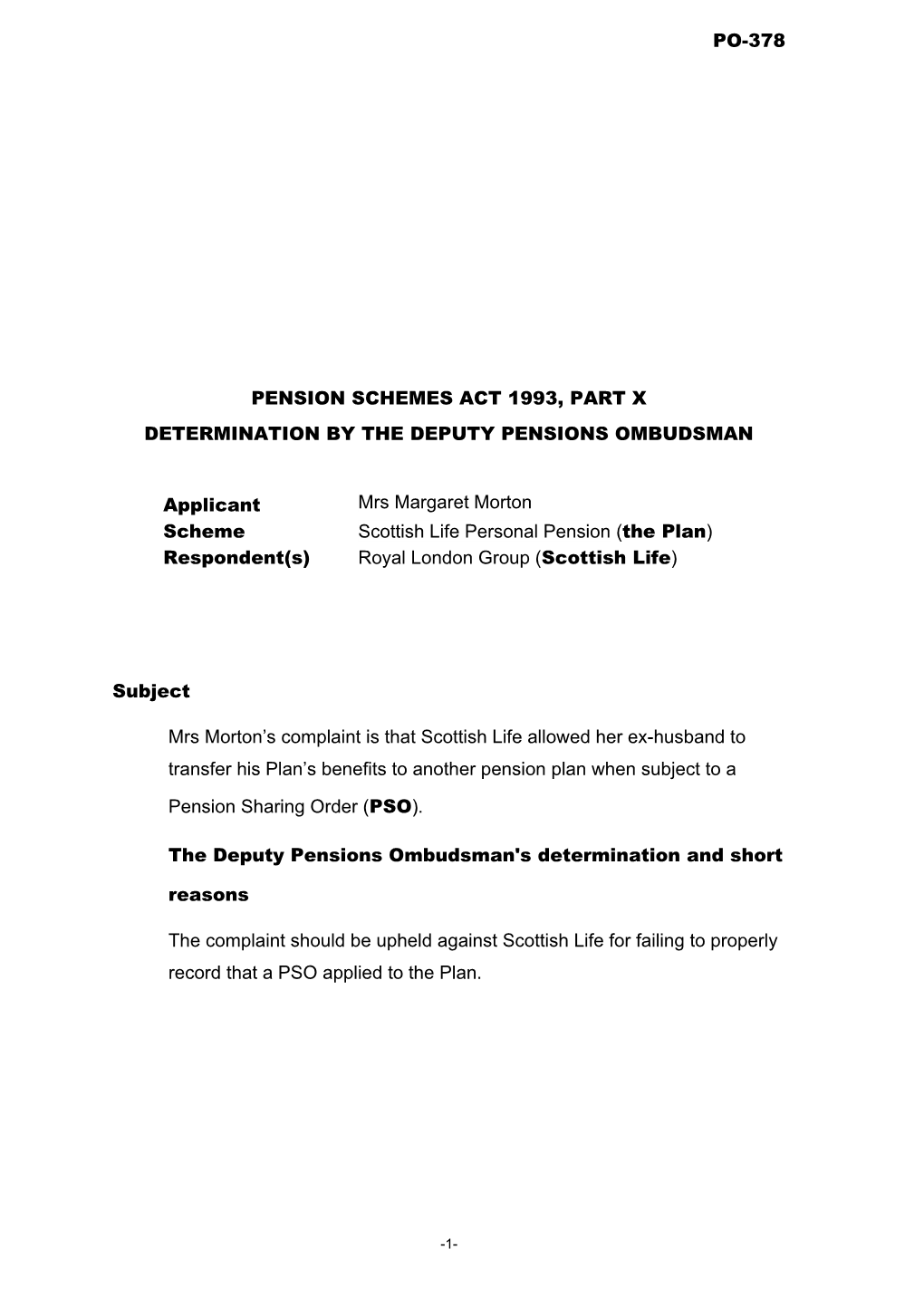 Pension Schemes Act 1993, Part X s121
