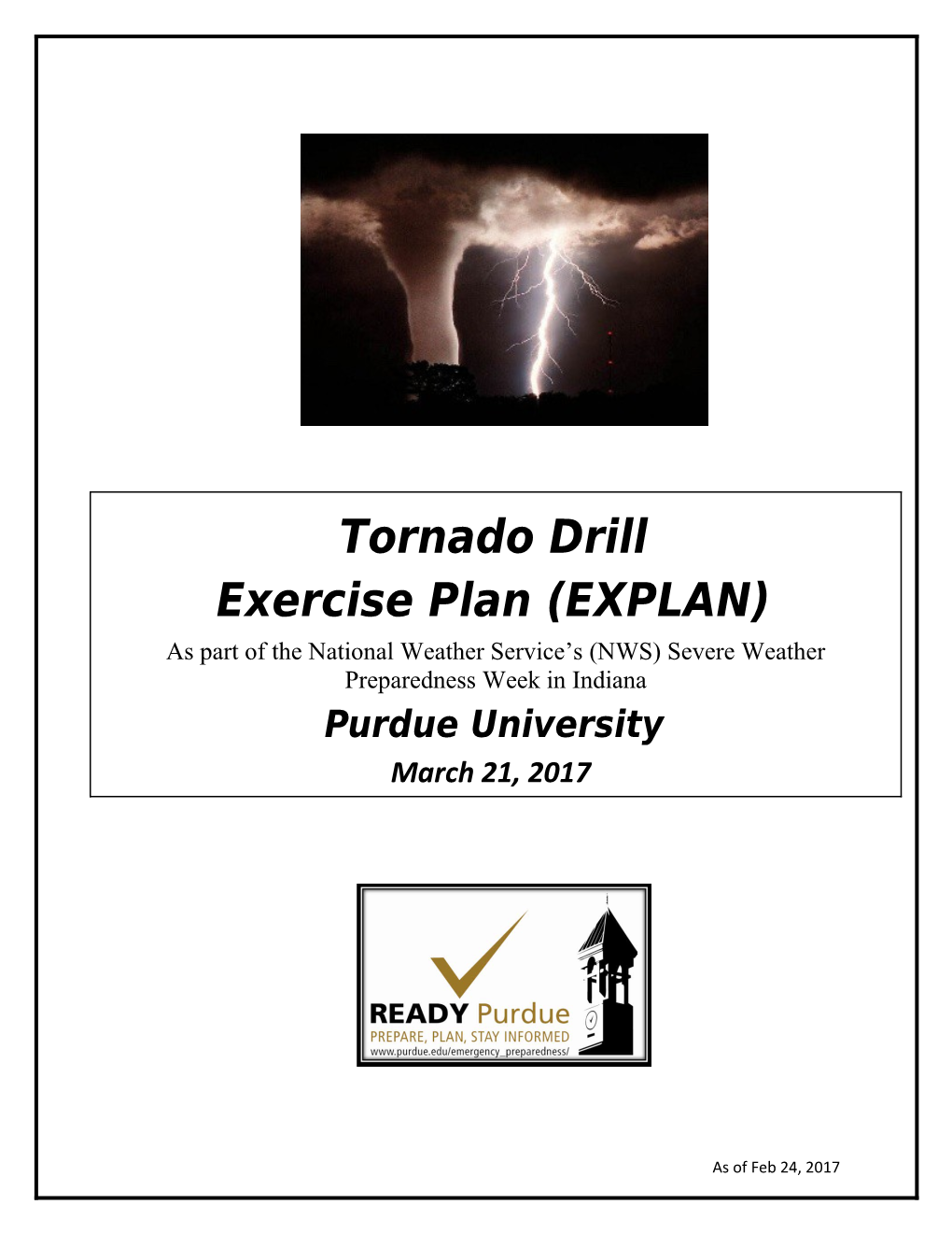 Emergency Preparedness Office 2017 Tornado Drill
