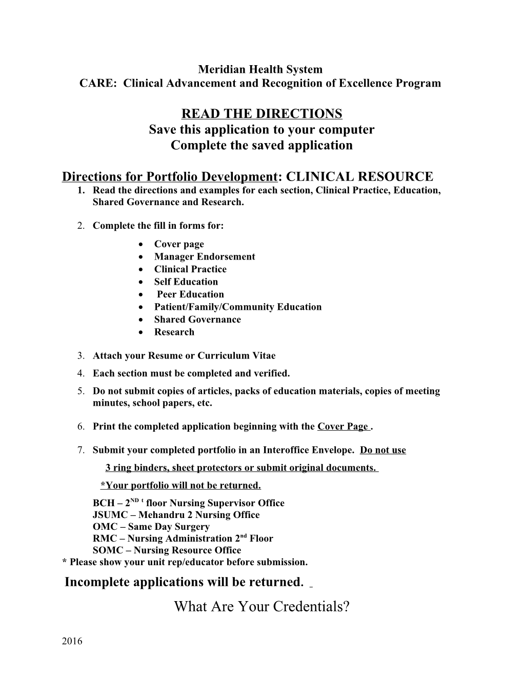 CARE: Clinical Advancement and Recognition of Excellence Program