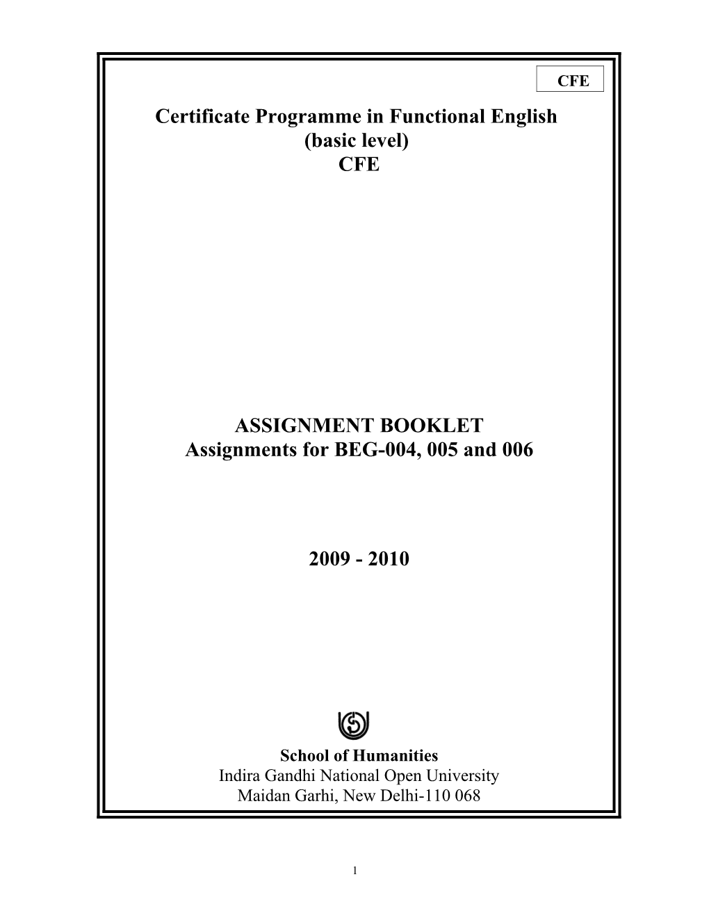 Certificate Programme in Functional English
