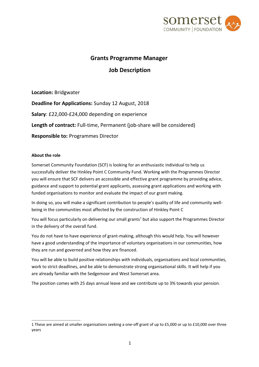 Grants Programme Manager