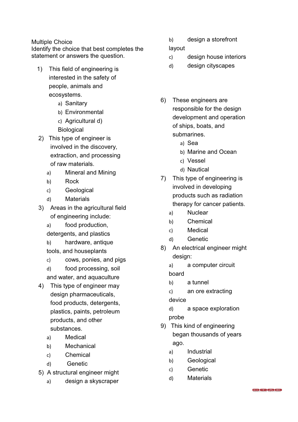 Unit 15: Careers in Engineering