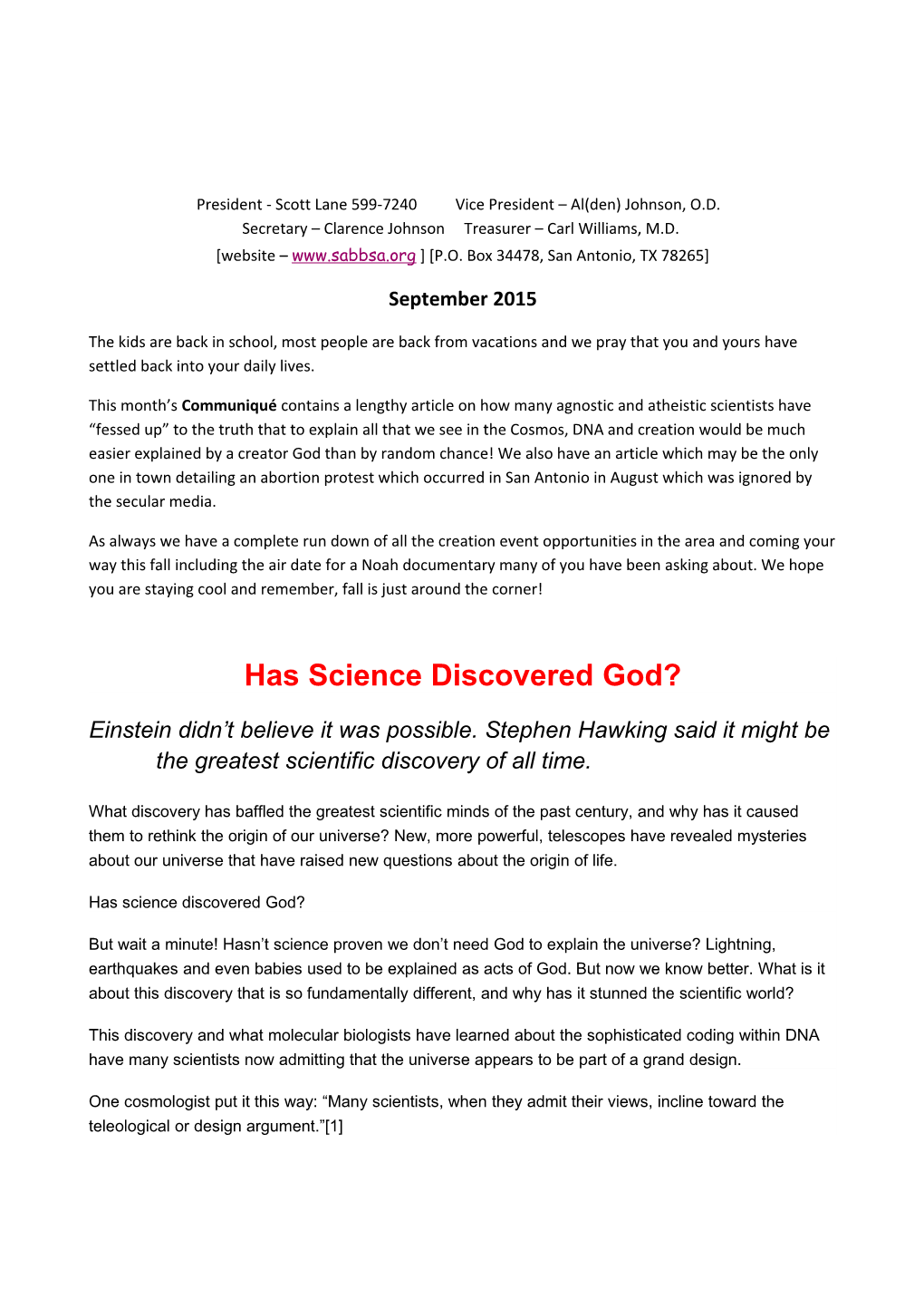 Has Science Discovered God?