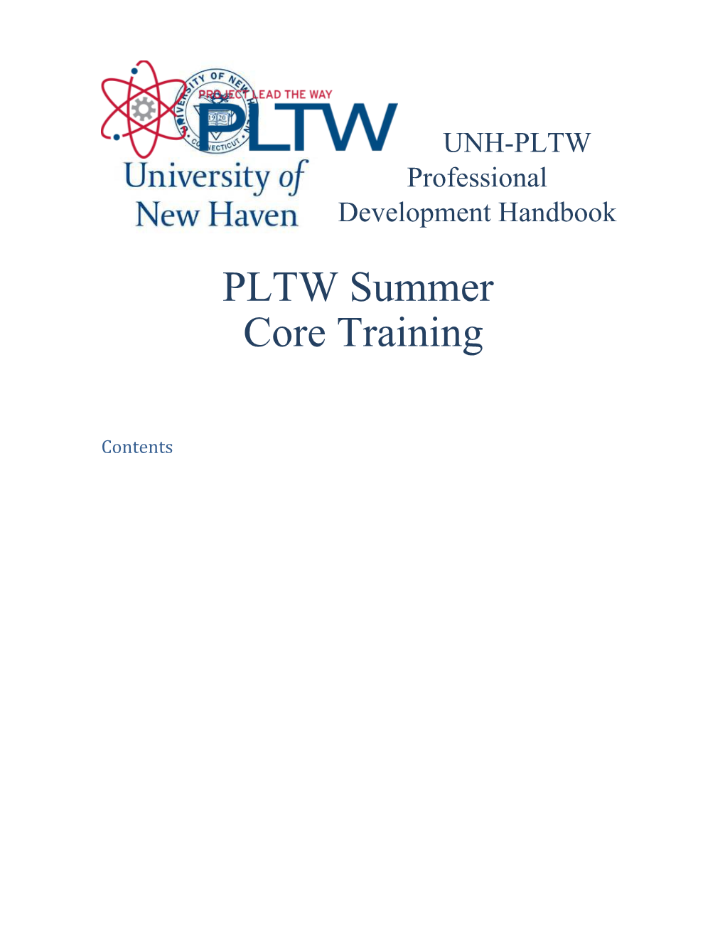 UNH-PLTW Professional Development Handbook
