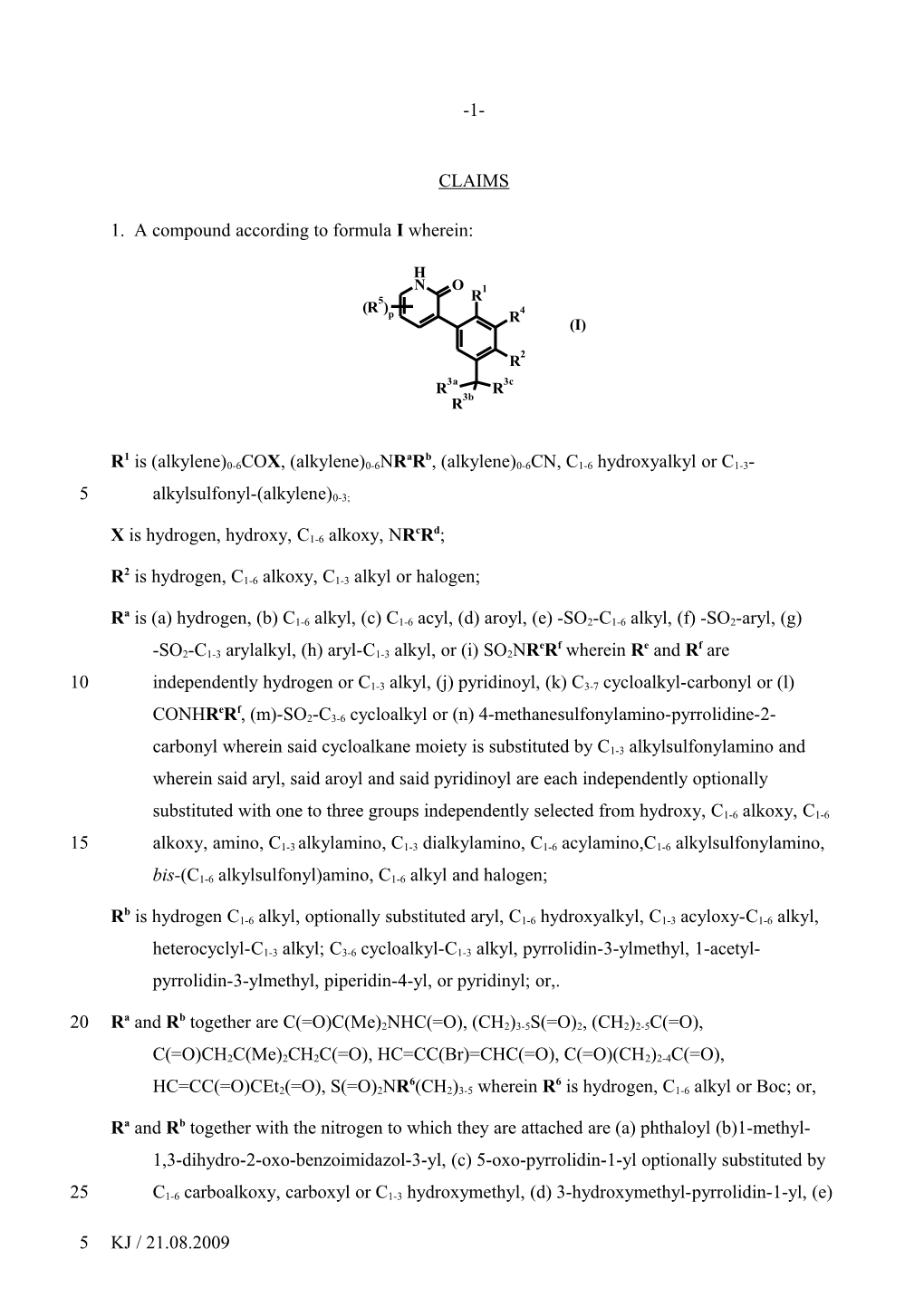 The Present Invention Provides Non-Nucleoside Compounds of Formula I, and Certain Derivatives