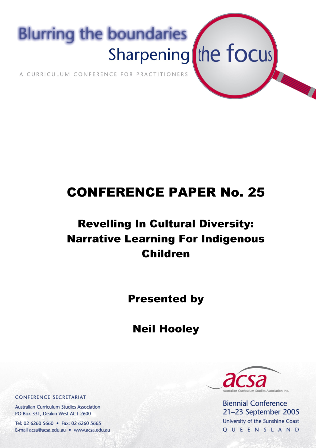 CONFERENCE PAPER No