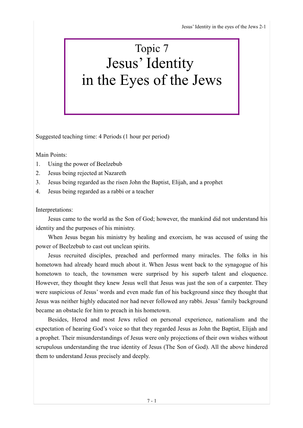Jesus Identity in the Eyes of the Jews 2-1