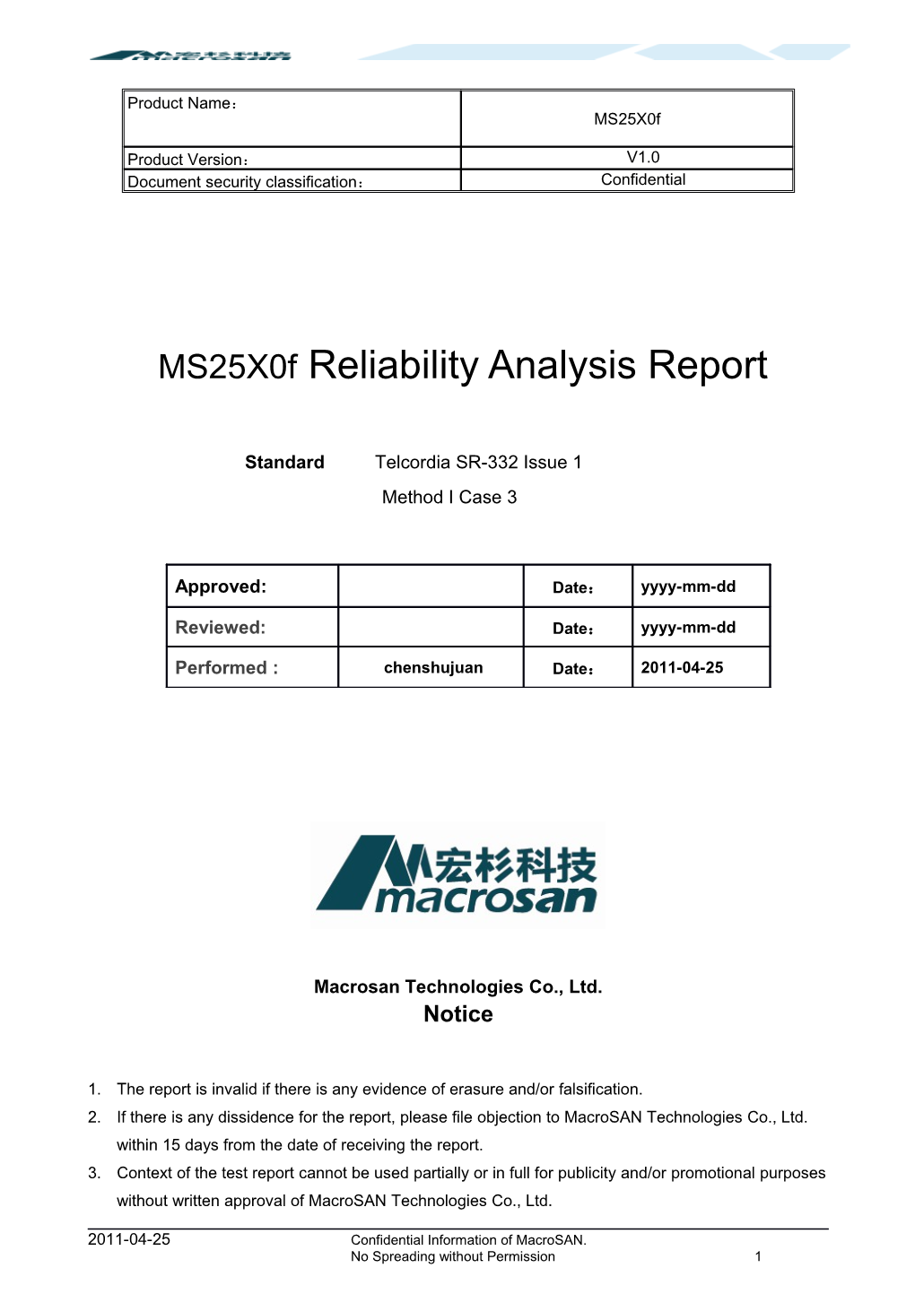 Ms25x0f Reliability Analysis Report