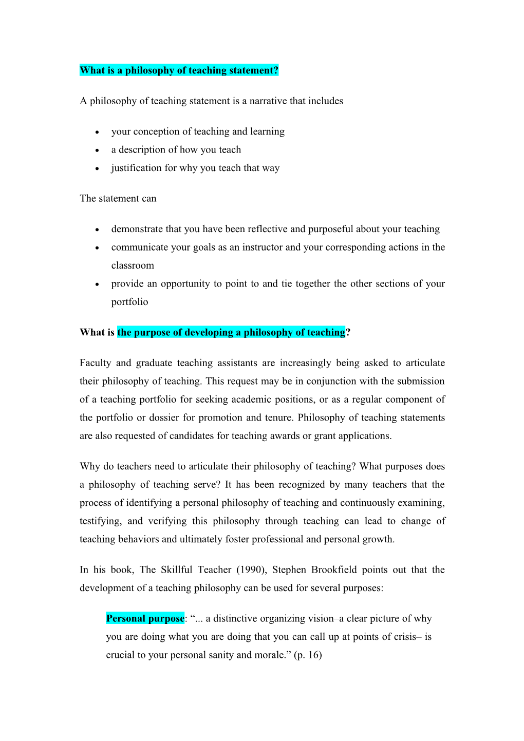 What Is a Philosophy of Teaching Statement