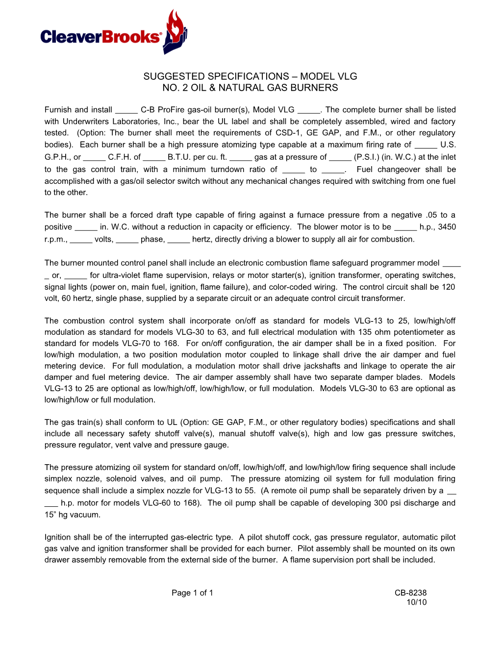 Profire-VLG Specifications