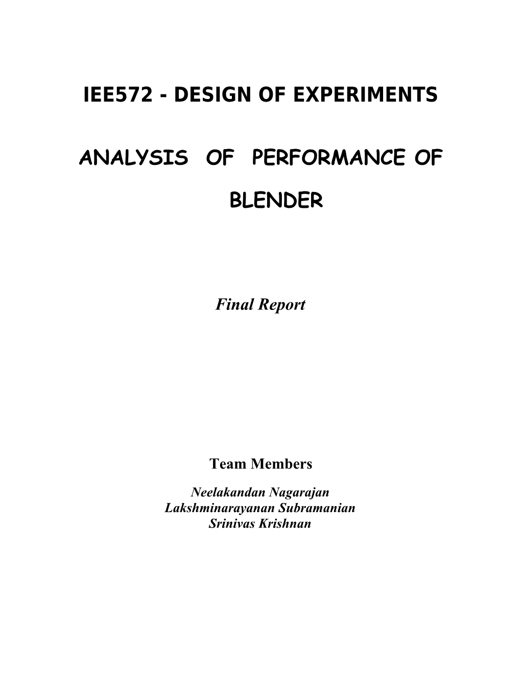 Iee572 - Design of Experiments