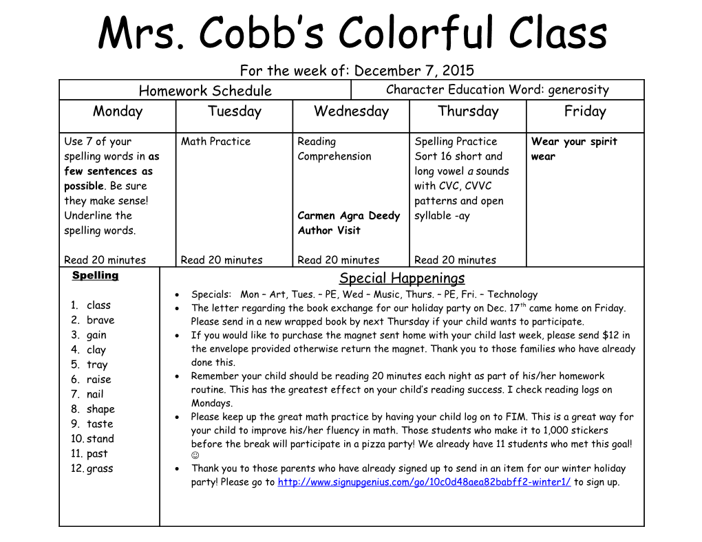 Mrs. Cobb S Colorful Class