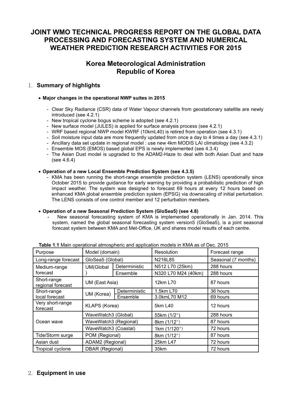 Joint Wmo Technical Progress Report on the Global Data Processing and Forecasting System s2