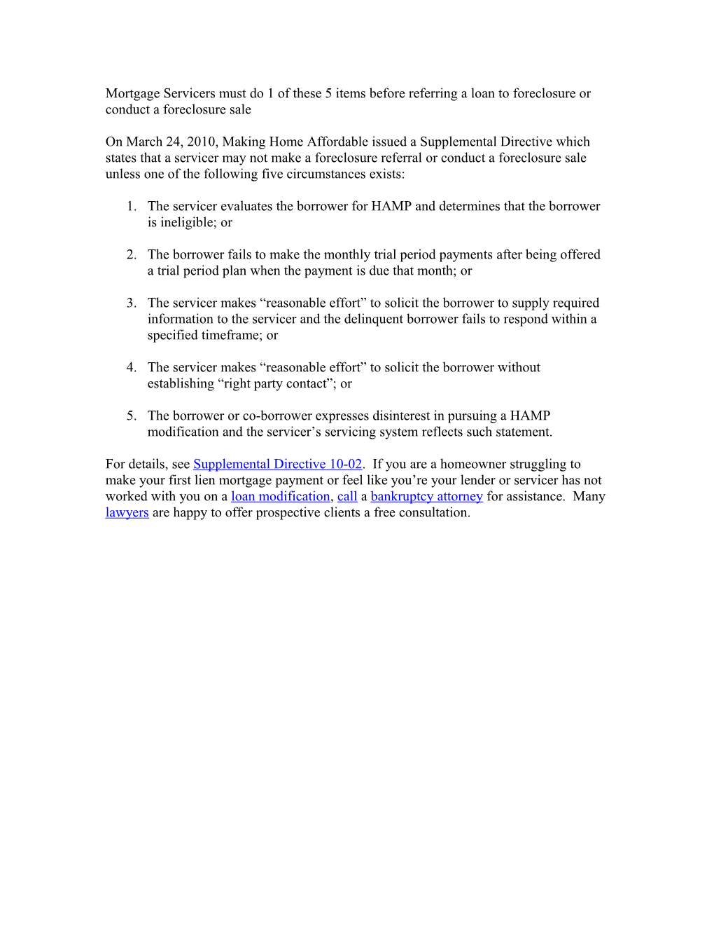 5 Ways to Avoid a Foreclosure Sale Under Supplemental Directive 10-02