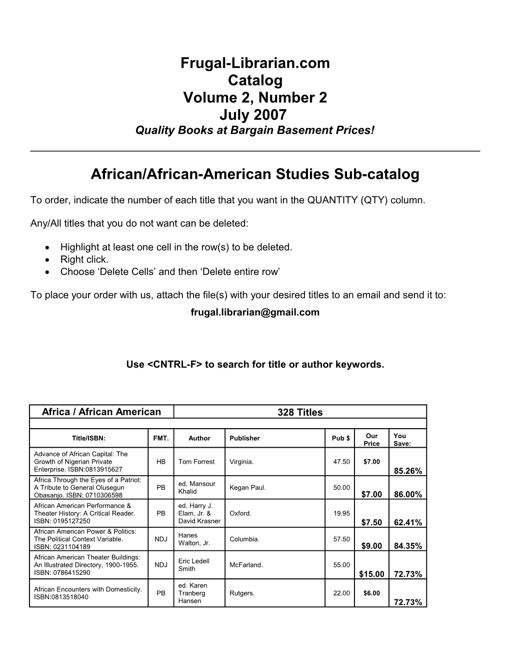African/African-American Studies
