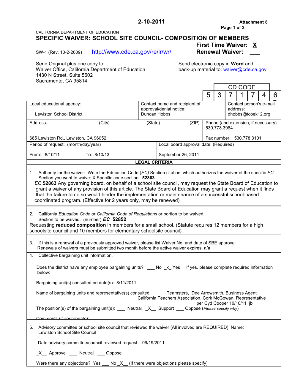 January 2012 Agenda Item W9 Attachment 8 - Meeting Agendas (CA State Board of Education)