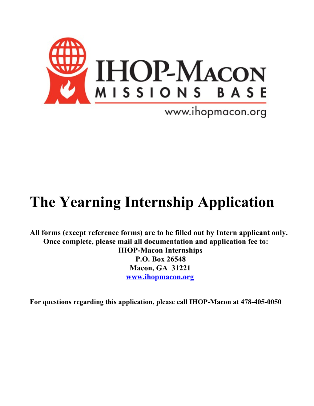 The Yearning Internship Application