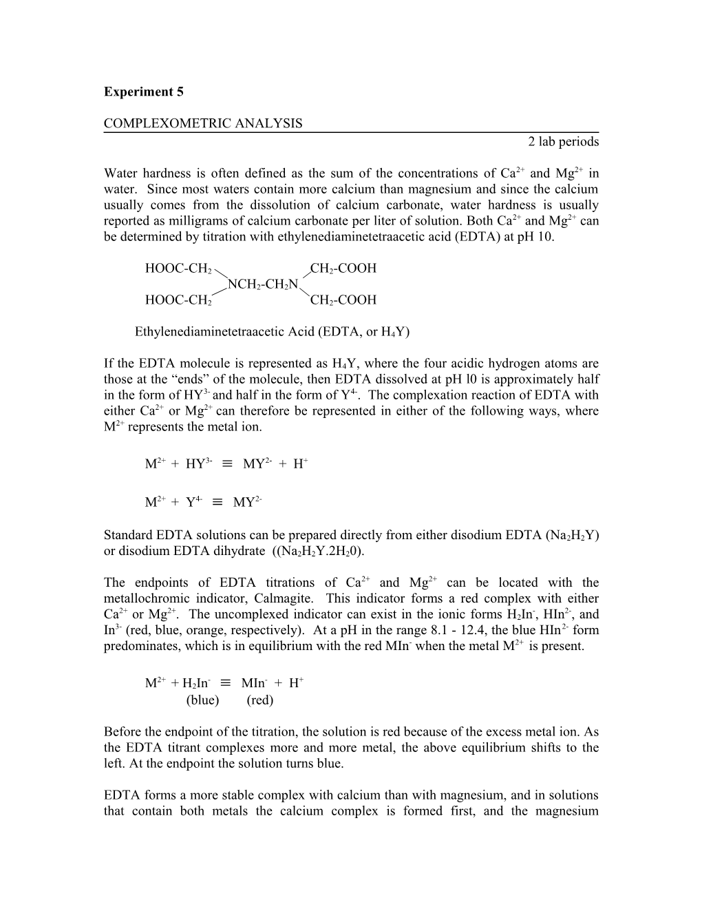 Complexometric Analysis