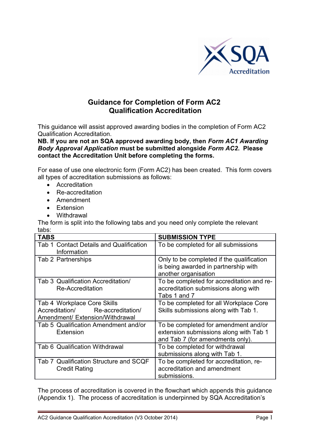 Guidance Forcompletion of Form AC2