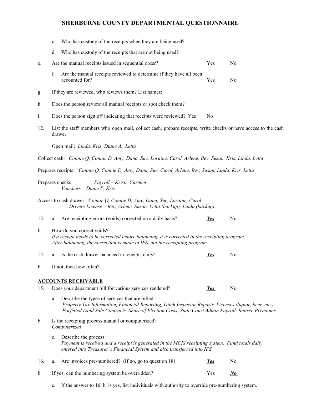 Sherburne County Departmental Questionnaire s1