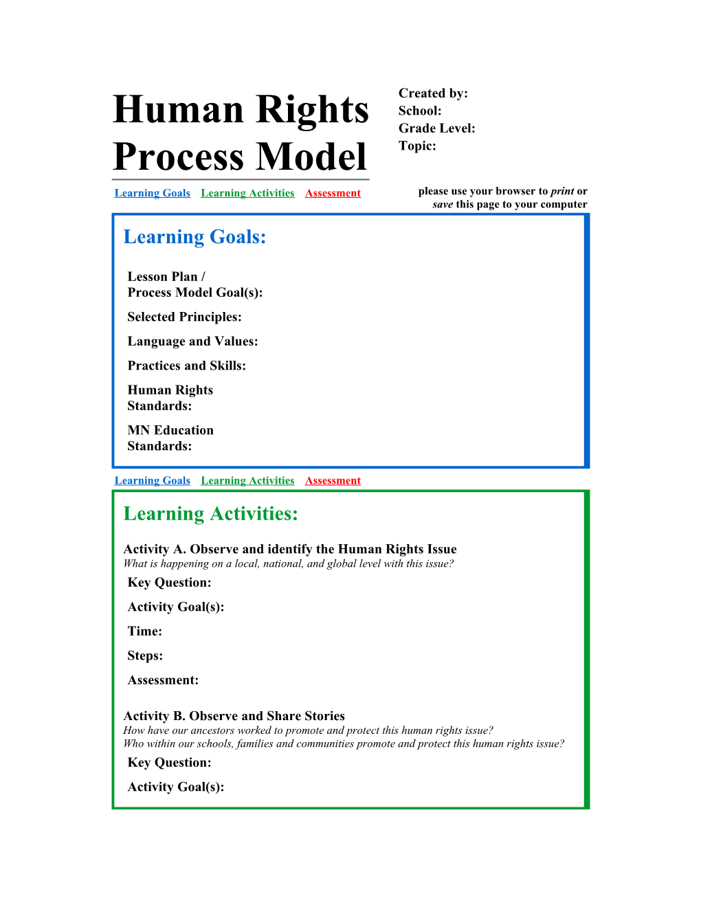 Human Rights Process Model - Print Page