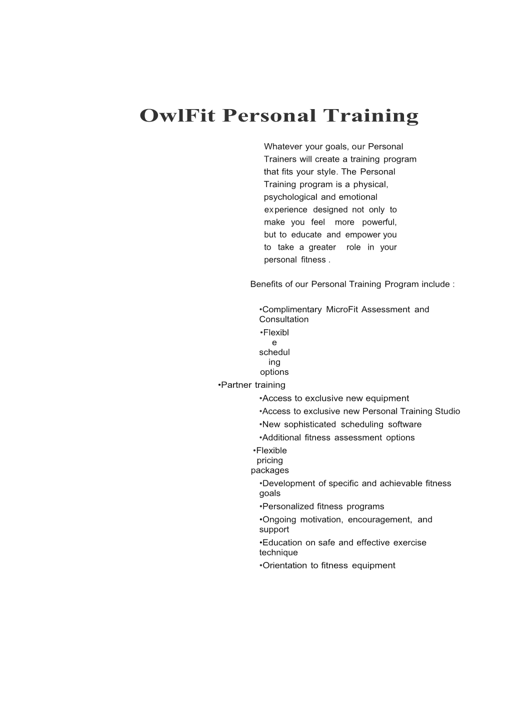 Owlfit Personal Training