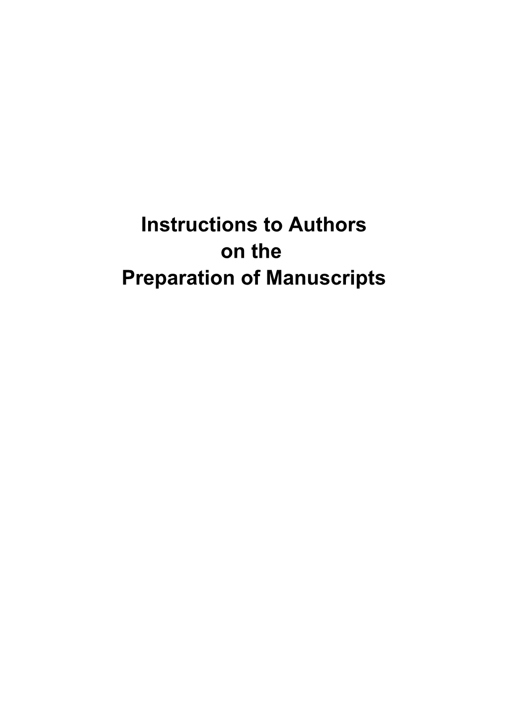 Instructions to Authors