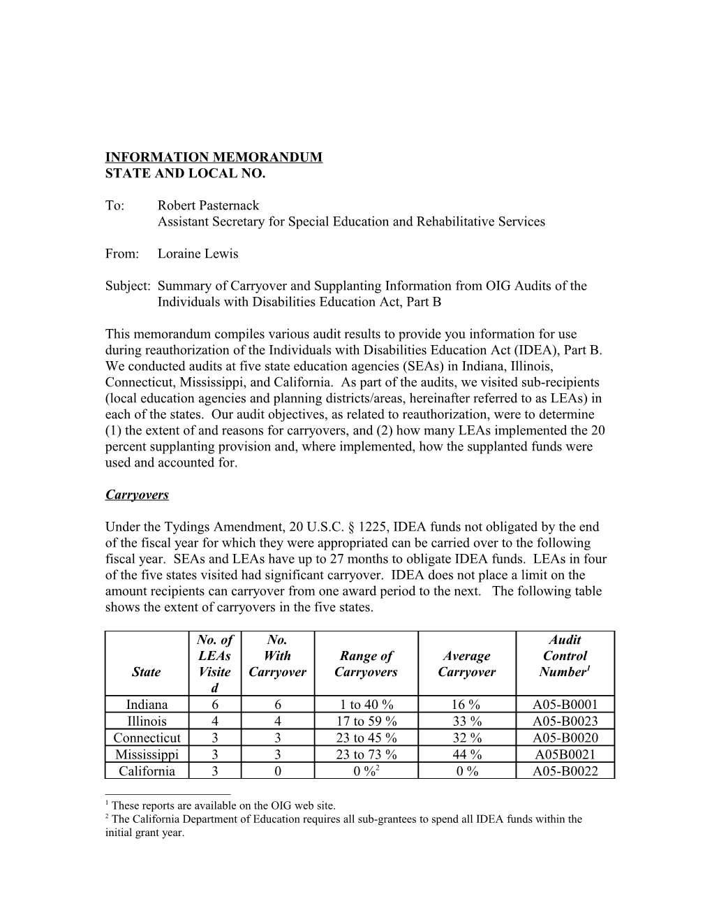 Information Memorandum