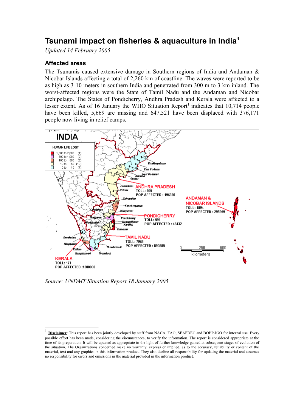 Tsunami Impact on Fisheries & Aquaculture in India 1