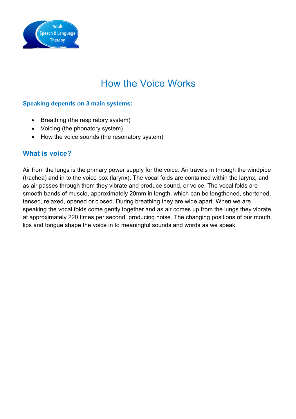 How the Voice Works