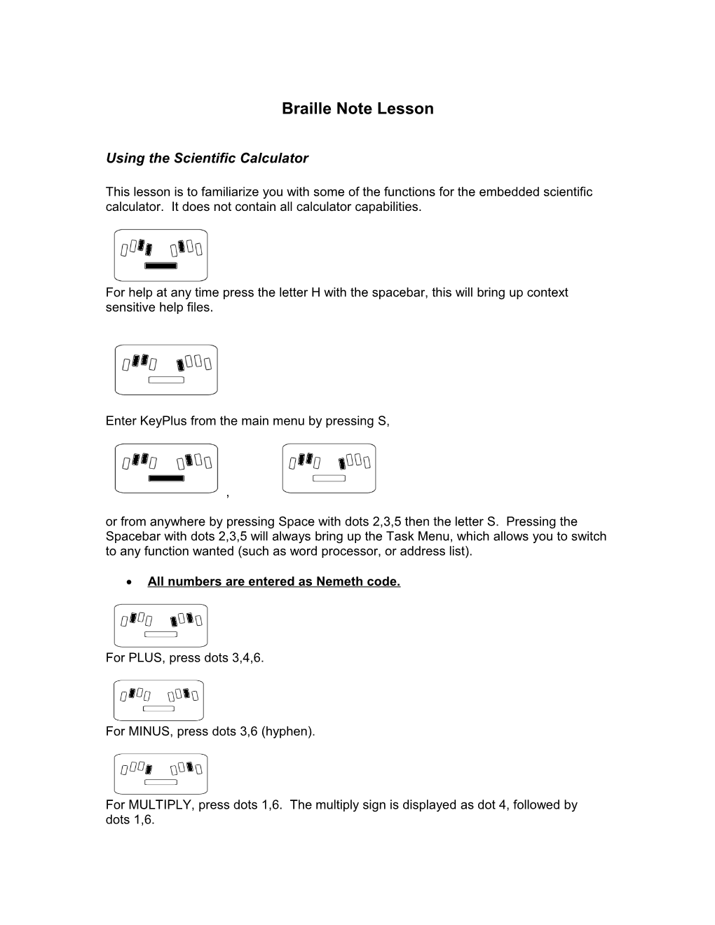 Braille Note Lesson