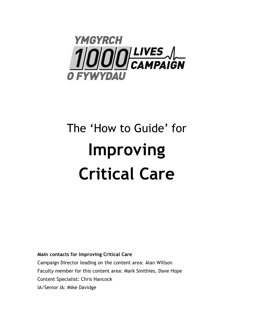 Improve Critical Care