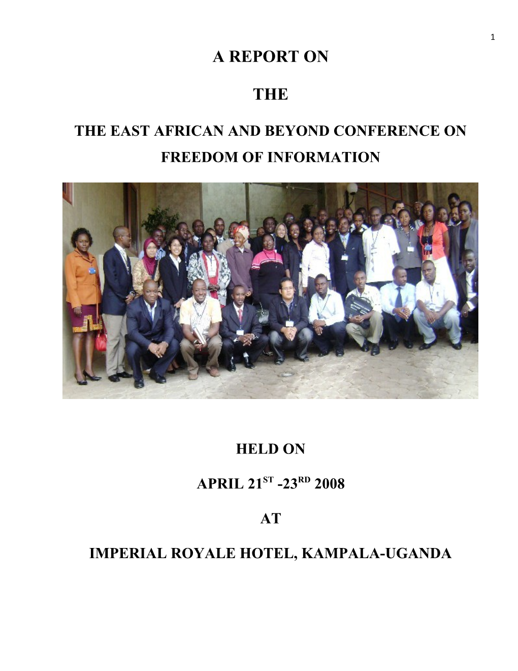 Report Of The Conference On Freedom Of Information For