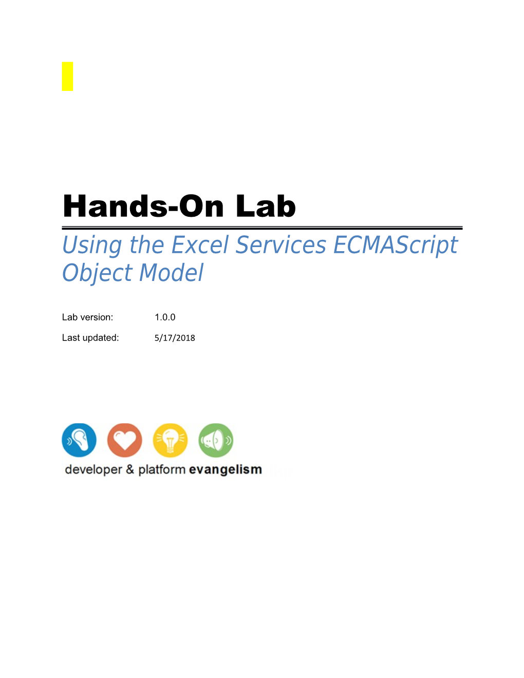 Using the Excel Services Ecmascript Object Model Lab