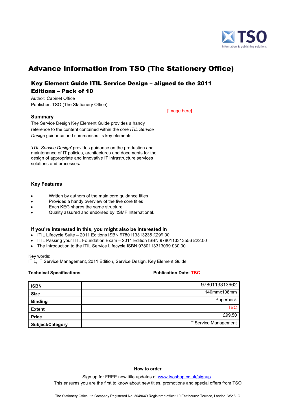 Technical Specifications Publication Date: TBC