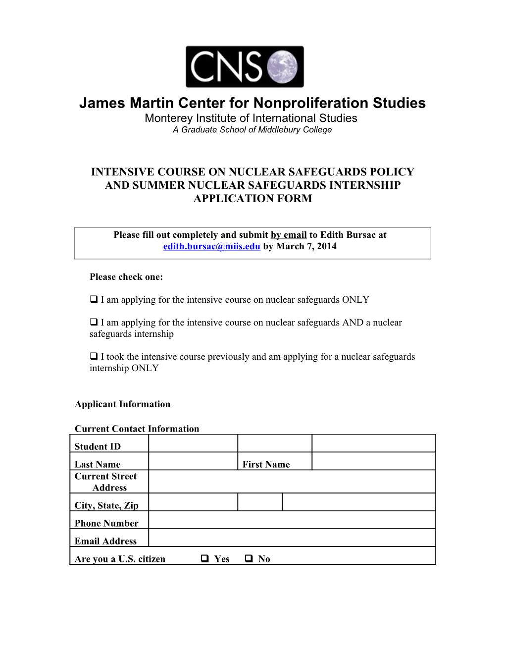 Jamesmartincenter for Nonproliferation Studies