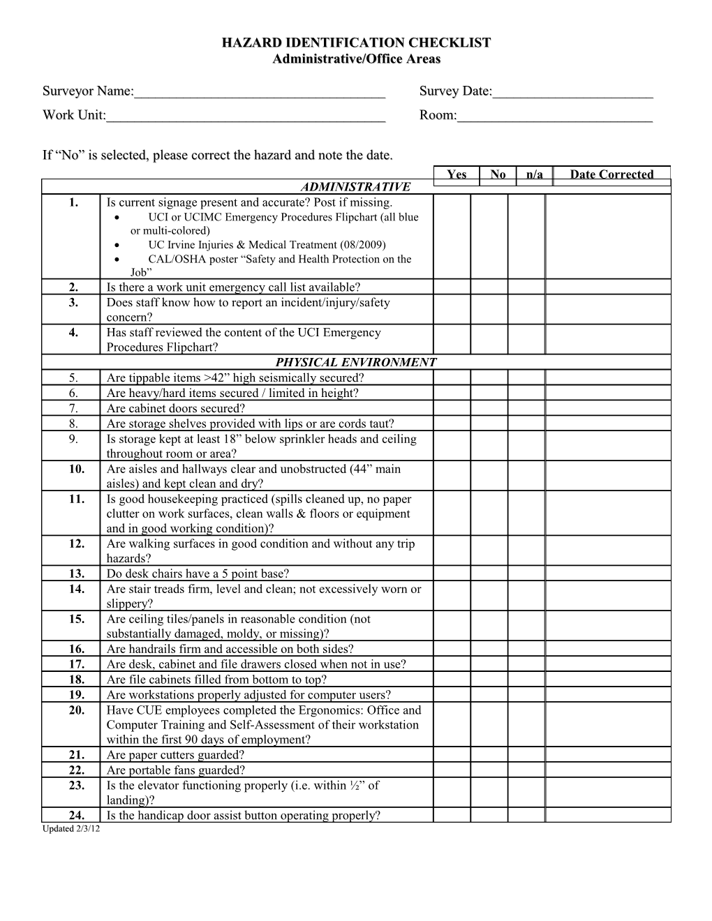 Hazard Identification Checklist s2