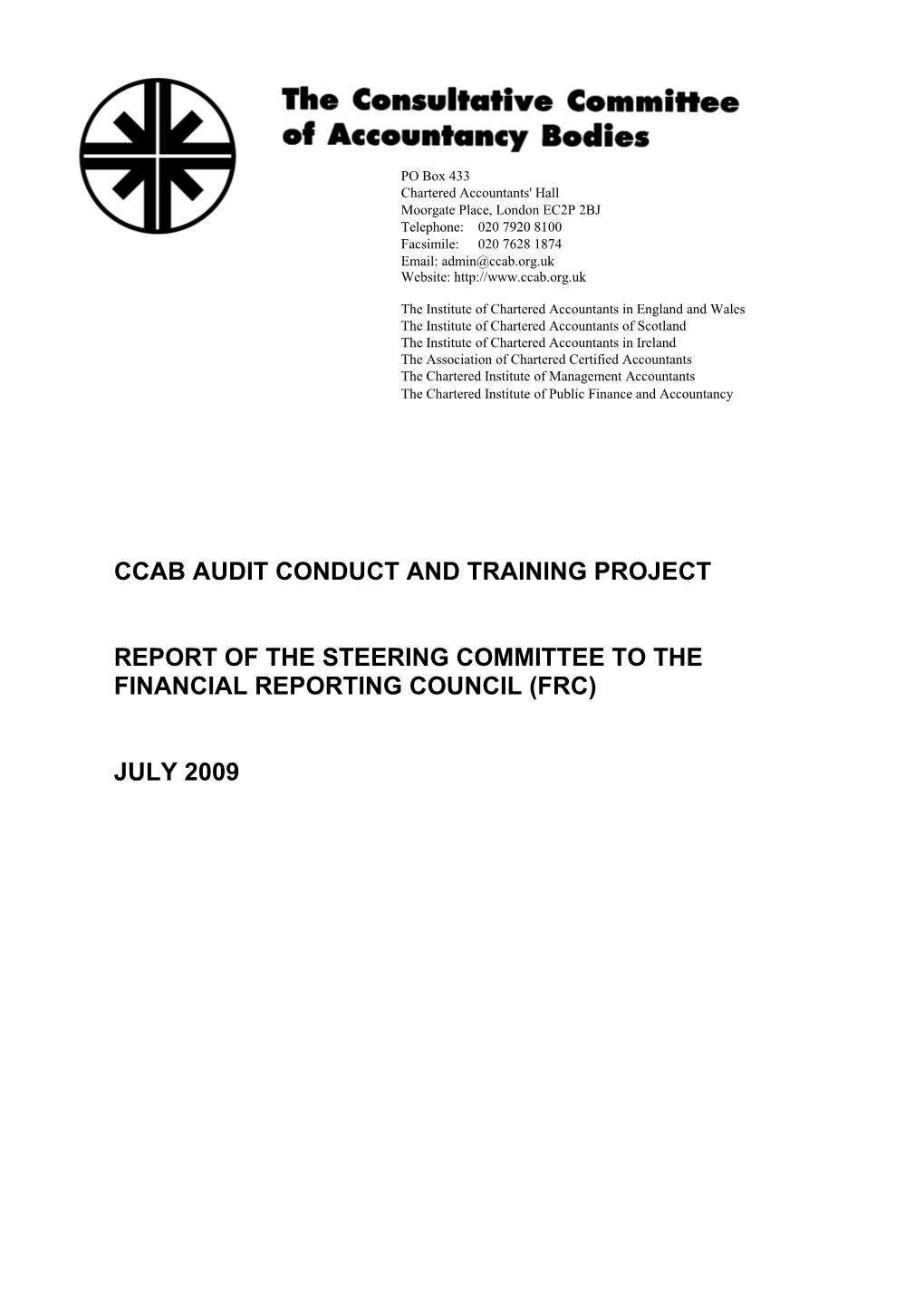 Ccab Audit Conduct and Training Project
