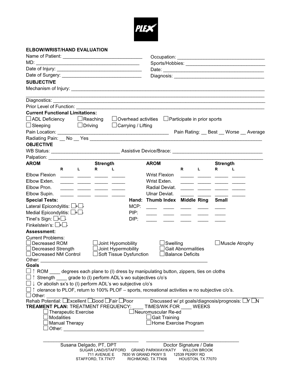 Knee Initial Evaluation