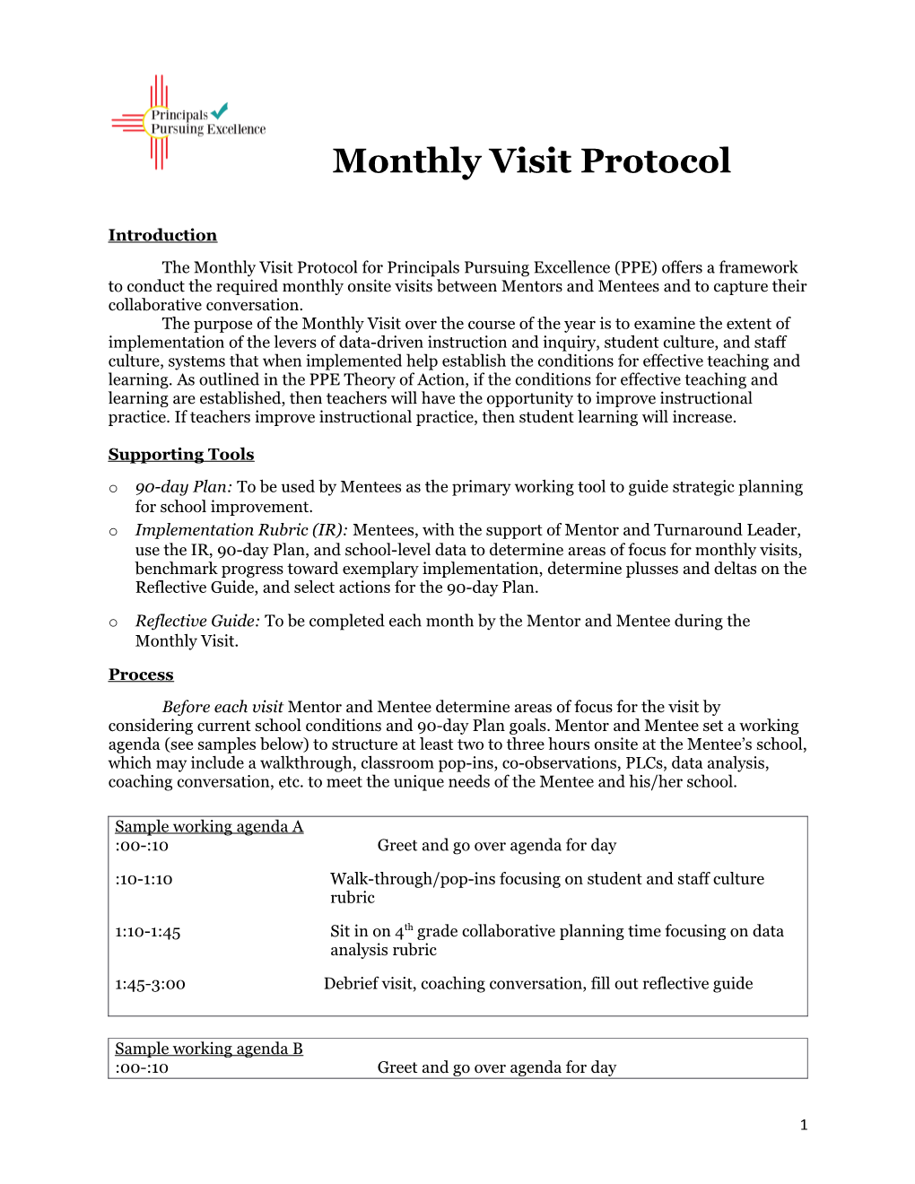 Monthly Visit Protocol