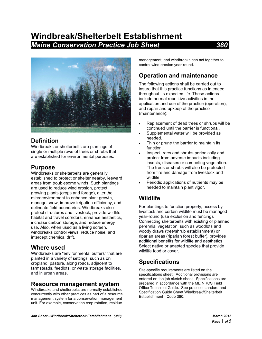 Maineconservation Practice Job Sheet 380