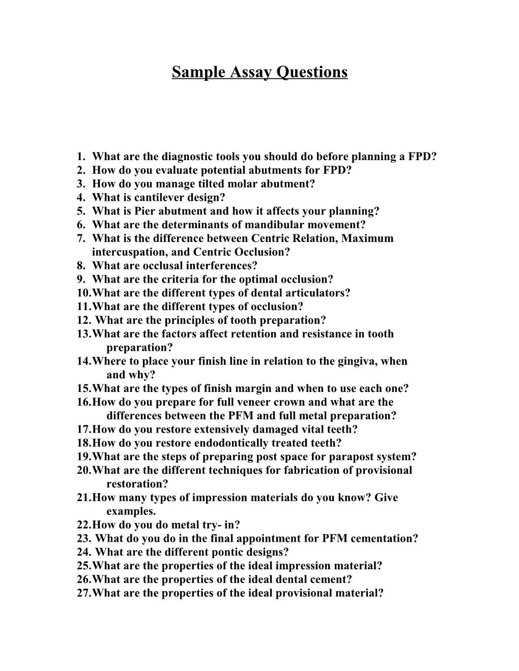 1. What Are the Diagnostic Tools You Should Do Before Planning a FPD?