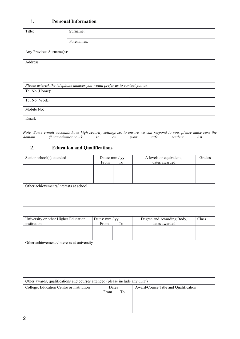 Application for the Post Of s3